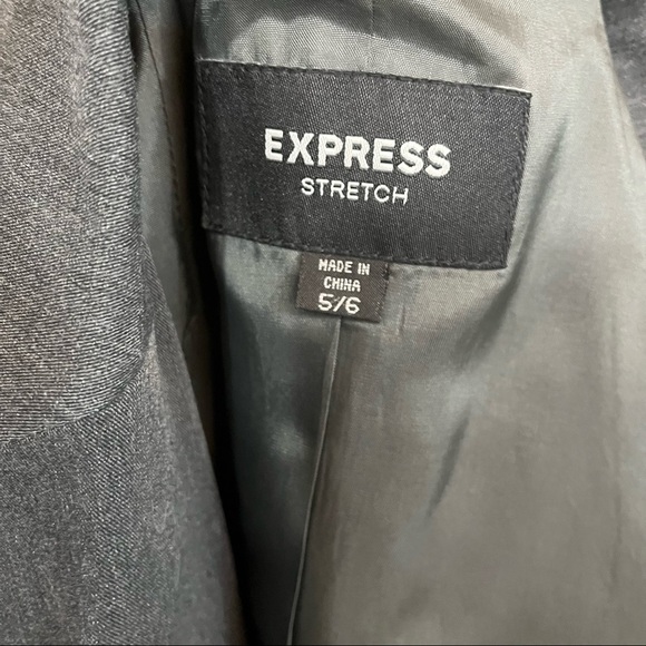 Express Gray Stretch Button Front Lined Blazer NWOT - Picture 8 of 10
